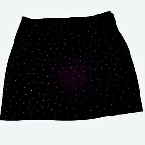 Chic Nine West Black Mini Skirt with Silver Sparkles